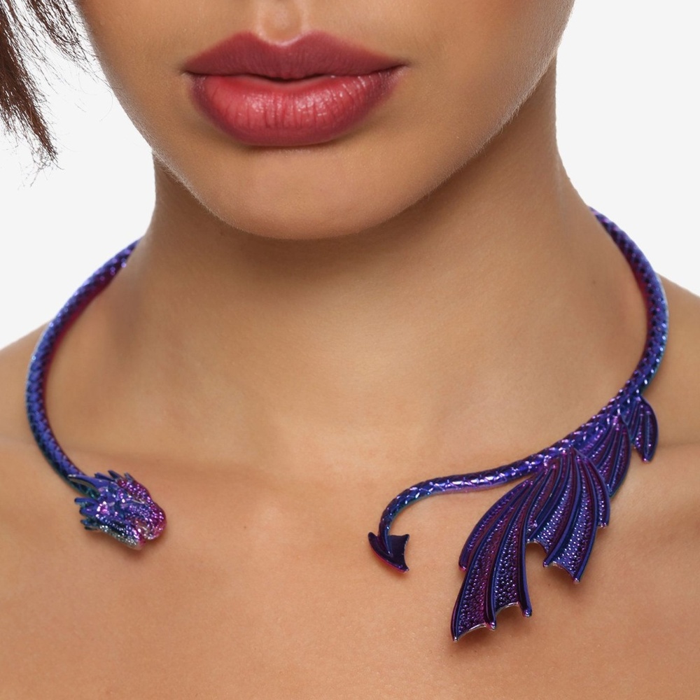DRAGON ANODIZED ADJUSTABLE COLLAR NECKLACE